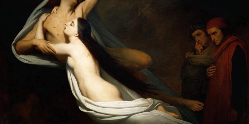 Louvre - Ary Scheffer-The Ghosts of Paolo and Francesca appear to Dante and Virgil