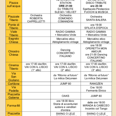 Programma Festa de Borg 2024