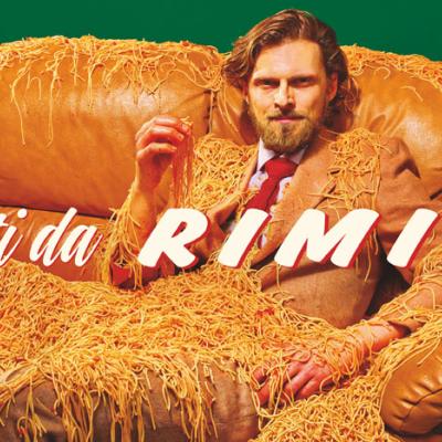 Saluti da Rimini - Cartolina spaghetti
