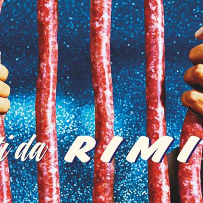 Saluti da Rimini - Cartolina Salsicce