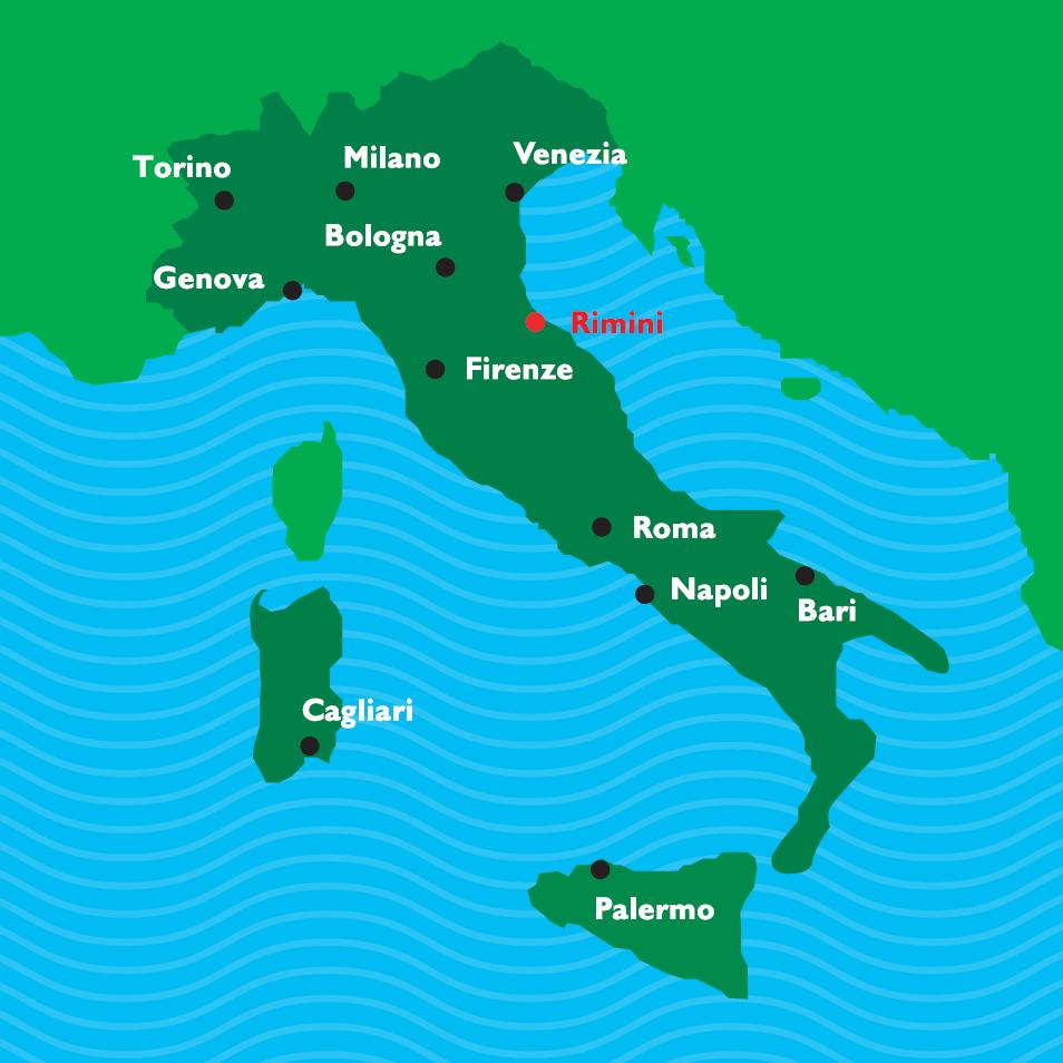 Rimini in Italia - mappa