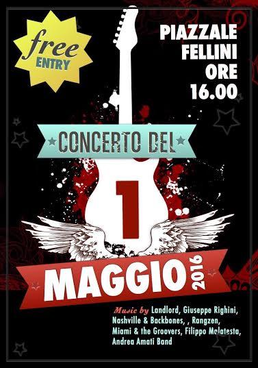 Locandina Concerto 1° maggio 2016 di Spiaggia Rimini Network