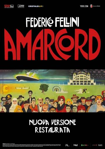 Locandina film Amarcord di Fellini - versione restaurata in 4K