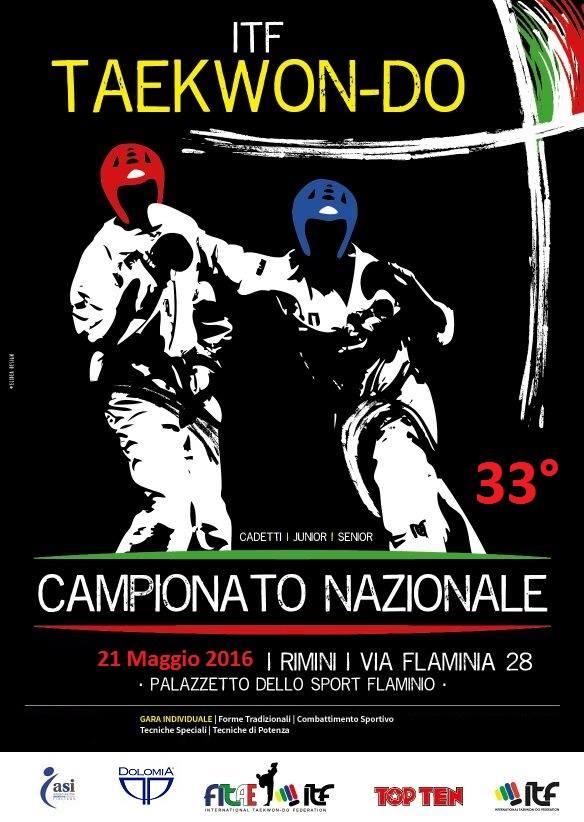 Locandina 33° Campionato Nazionale Teakwon-Do - Rimini 2016