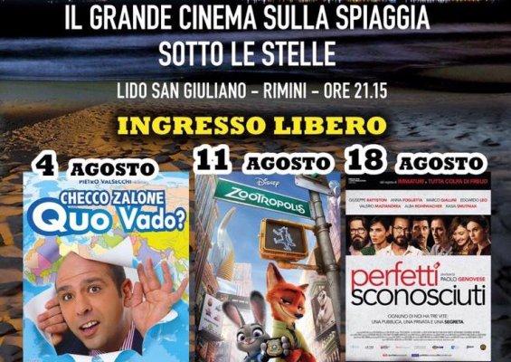 Cinema d'Amare: rassegna cinematografica sulla spiaggia del Lido San Giuliano Rimini