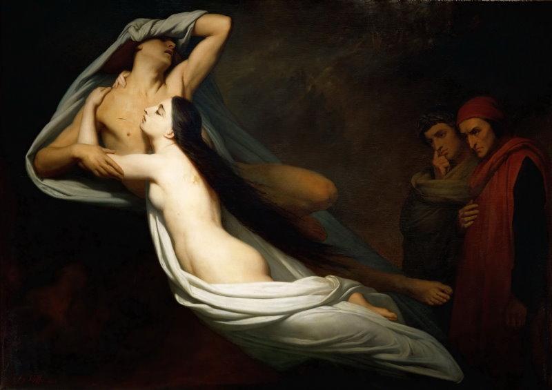 Louvre - Ary Scheffer-The Ghosts of Paolo and Francesca appear to Dante and Virgil