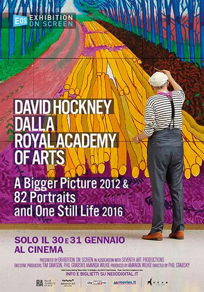 Locandina del docu-film David Hockney dalla Royal Academy of Arts