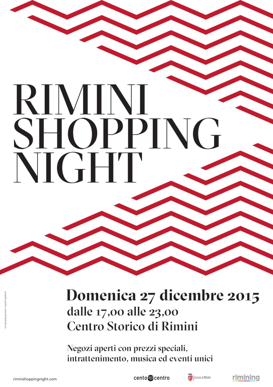 Locandina Rimini Shopping Night - Natale 2015