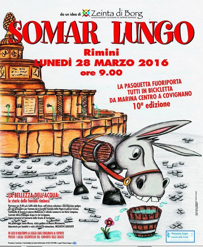 Locandina 'Somar Lungo' 2016 - percorso in bici da Rimini a Covignano