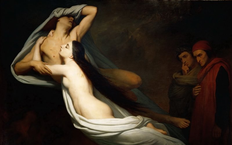 the ghosts of Paolo and Francesca  by Ary Scheffer