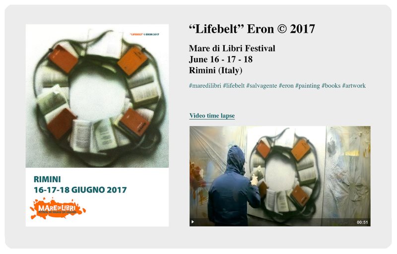 "Lifebelt" Eron 2017 per Mare di Libri.