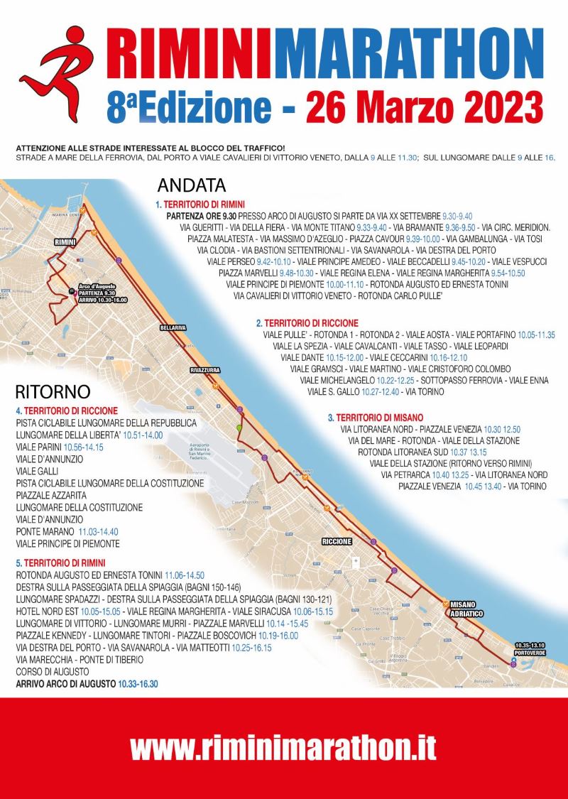 Percorso Rimini Marathon